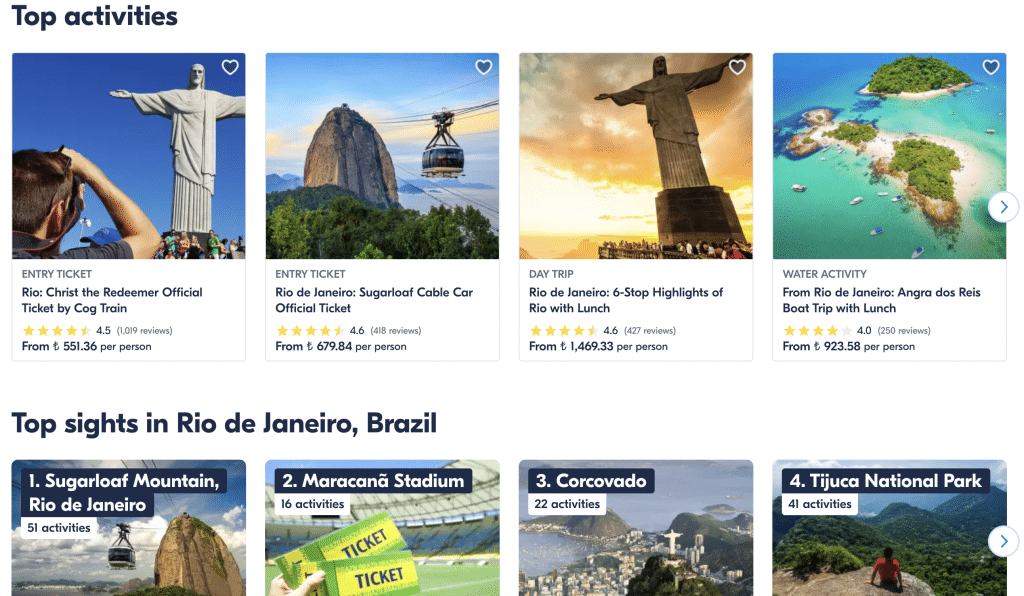 Brezilya turları ve rio etkinlikler listesi